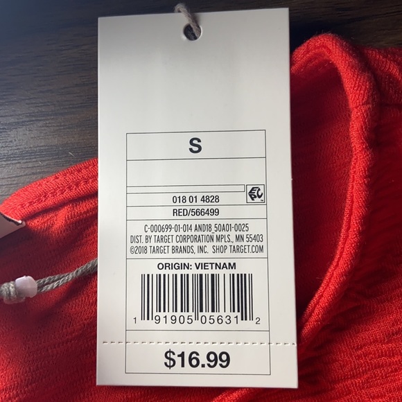 NWT A New Day Red Puff Sleeve Short Sleeve Top - Picture 9 of 11